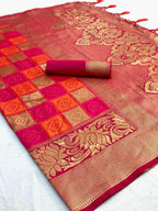 Royal Soft Lichi Silk Saree with Rich Jacquard Pallu & Zalar