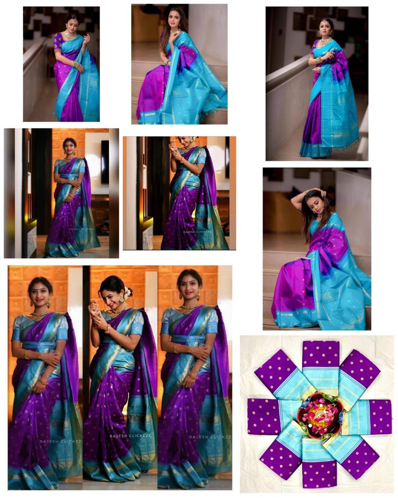 Royal Purple Soft Lichi Silk Saree – Rich Jacquard Elegance